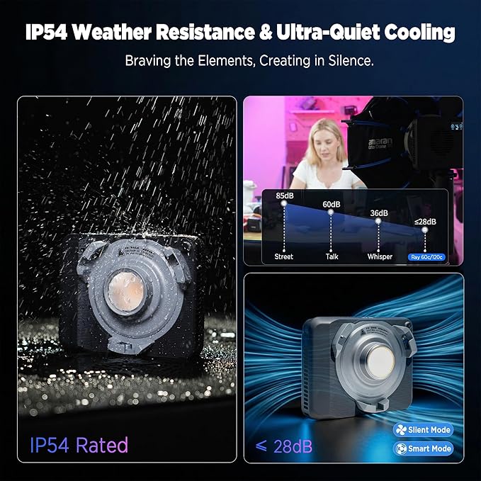 Amaran Ray 60c RGB LED Monolight, 60W Full Color COB Video Light - Image 4