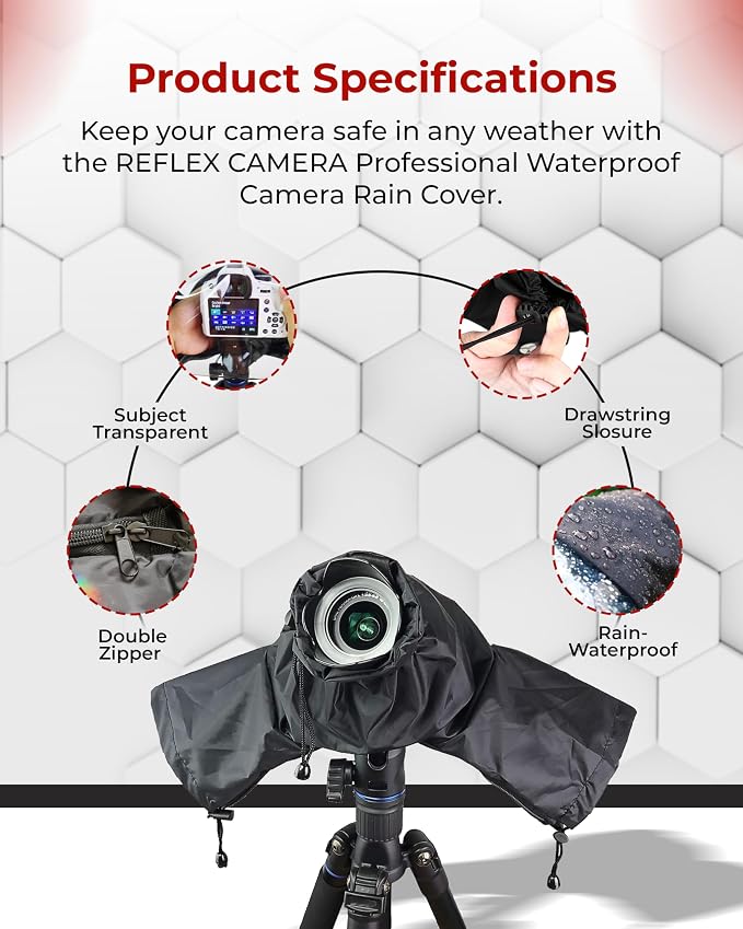 REFLEX CAMERA Universal Protective Waterproof DSLR/SLR Rain Cover - Image 7
