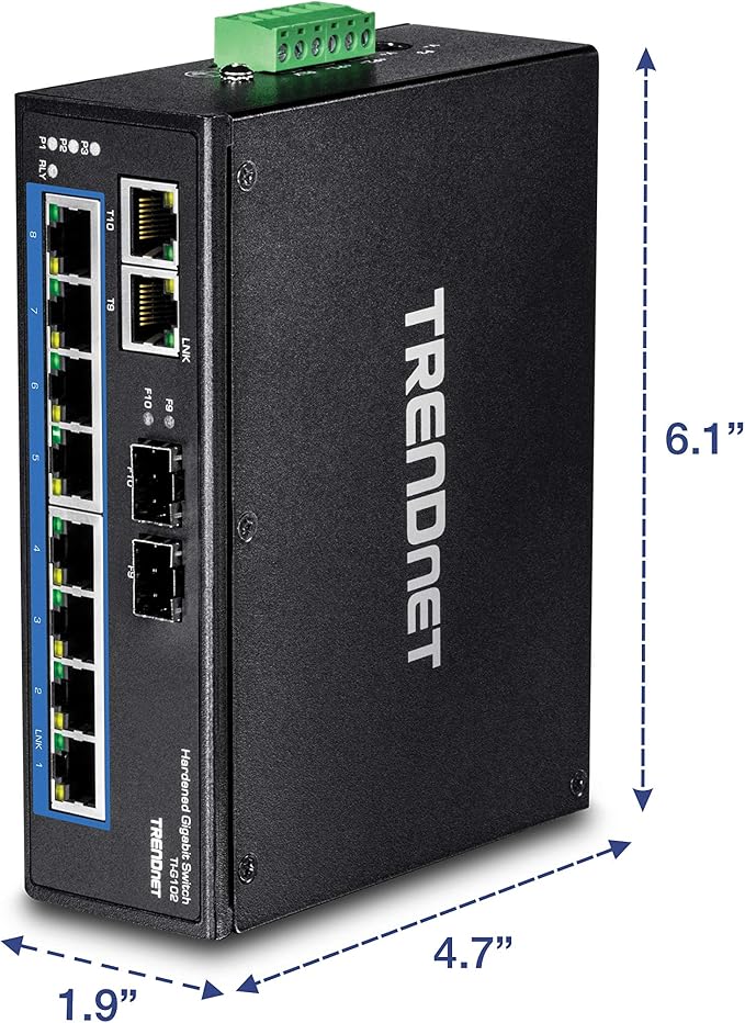 TRENDnet 10-Port Hardened Industrial Gigabit DIN-Rail Switch, 20Gbps Switching - Image 10