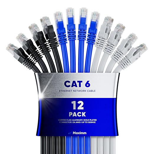 Maximm Cat 6 Ethernet Cable 1 Ft, Cat6 Cable, LAN Cable, Internet Cable by MaximmCable