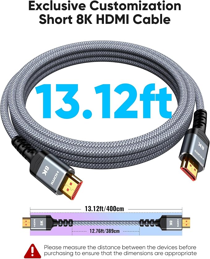 Highwings 8K@60 Long HDMI Cable 13FT/4M, 48Gbps 2.1 High Speed Gaming HDMI Cord - Image 8
