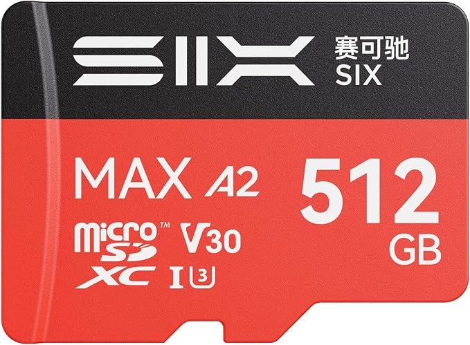 SIX M200 512GB Micro SD Card Read Up to 190MB/s by SIXMemory