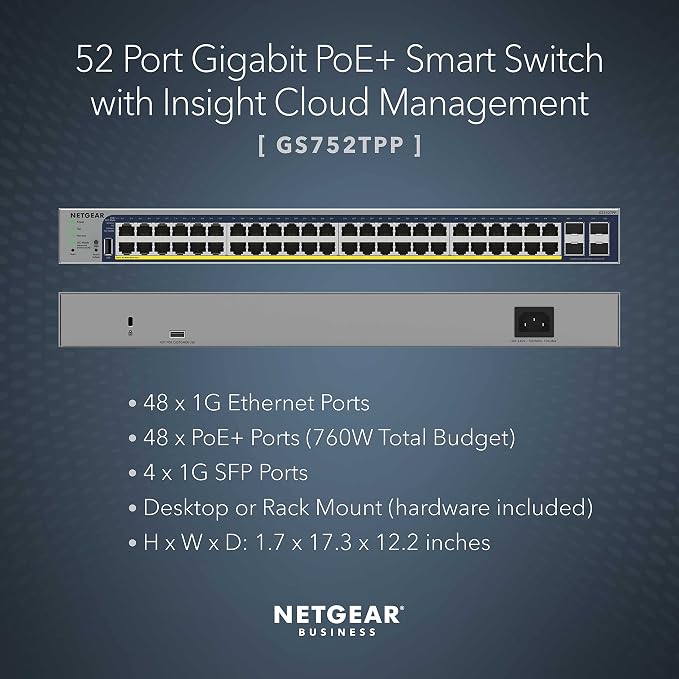NETGEAR 52-Port PoE Gigabit Ethernet Smart Switch - Image 2