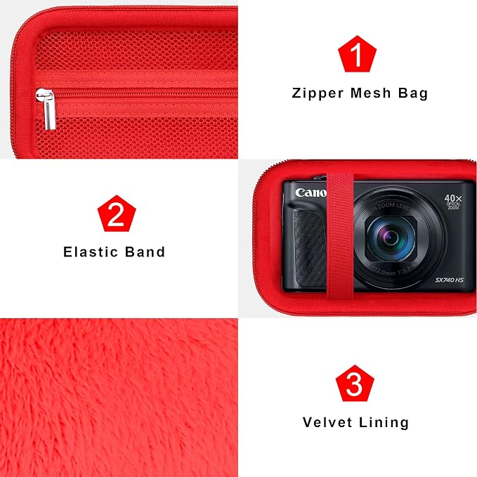 Canboc Carrying Case for Canon PowerShot SX740/ SX730/ SX720/ SX620/ G7X Mark - Image 6