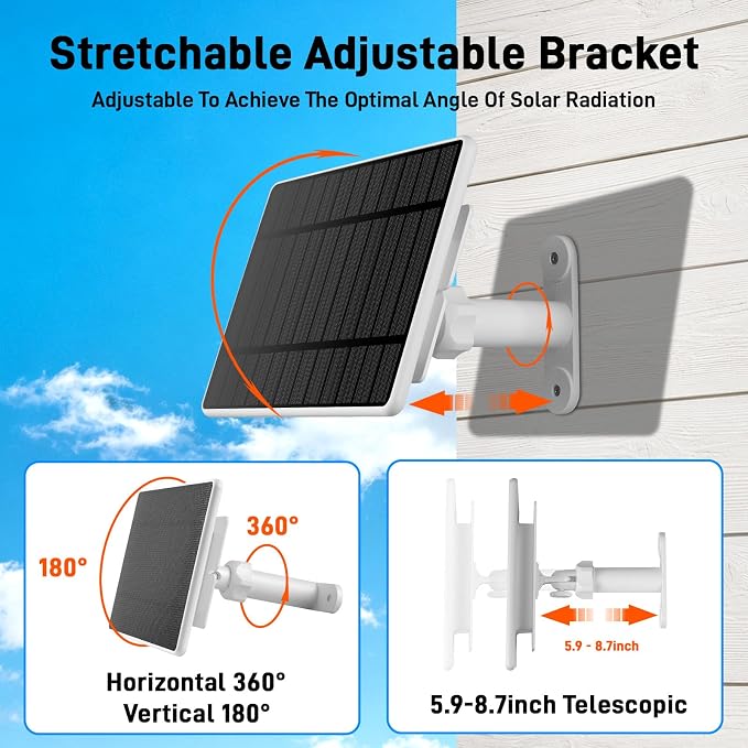 Solar Panel for Ring Camera, 6W Solar Charger for Ring Stick Up Cam Plus/Pro & - Image 7