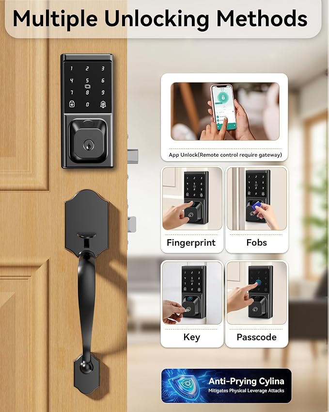 Smart Door Lock with Handle Set, Keyless Entry Door Lock - Image 2
