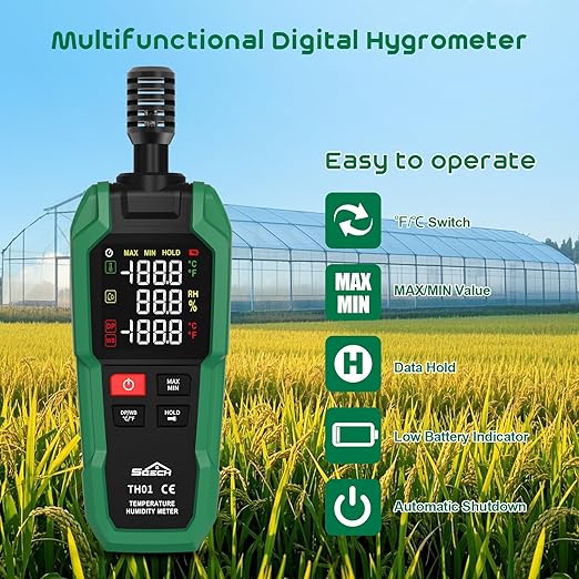 Temperature Humidity Meter, SQECH Digital Hygrometer - Image 6