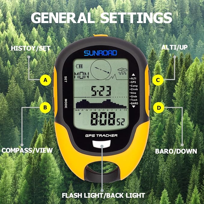 Altimeter GPS Digital Waterproof Outdoor Altitude Pre-Warning Remind Compass - Image 7
