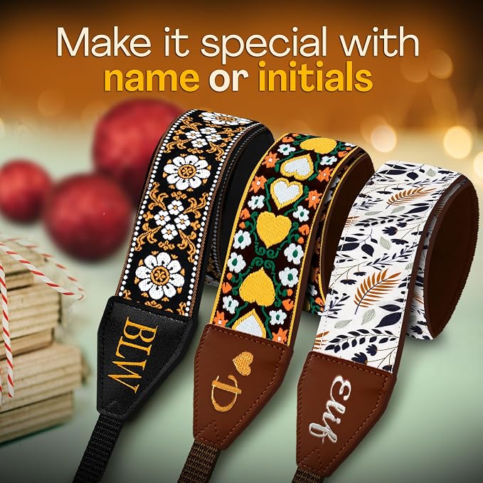 Art Tribute Personalized Camera Strap Colorful Hearts - Image 2