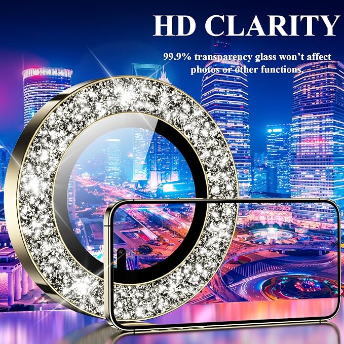 YWXTW Designed for iPhone 14 Pro/iPhone 14 Pro Max Camera Lens Protector Bling - Image 5