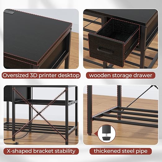 3D Printer Stand with Filament Storage – Heavy Duty Metal 3D Printer Table with - Image 5