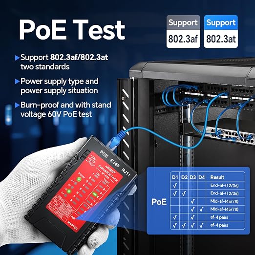 NOYAFA NF-468S Network Cable Tester, RJ12 RJ11 RJ45 Ethernet Cable Tester - Image 6