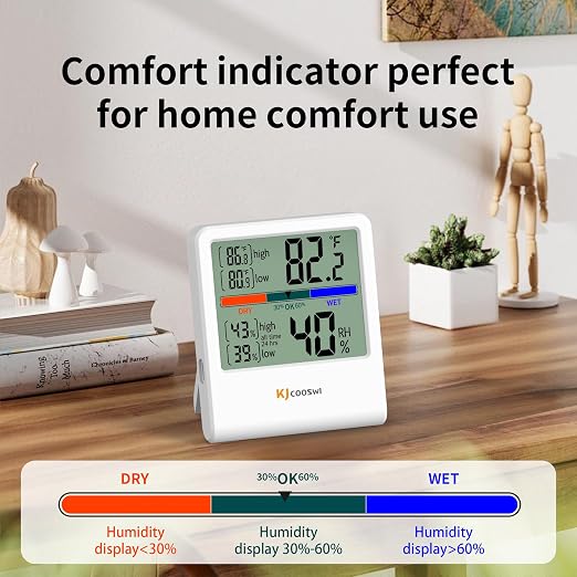 Digital Thermometer Hygrometer, Indoor Wall Thermometer Humidity Indoor - Image 3