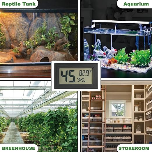 Reptile Thermometer and Humidity Gauge Digtal Terrarium Thermometer Rectangle - Image 6