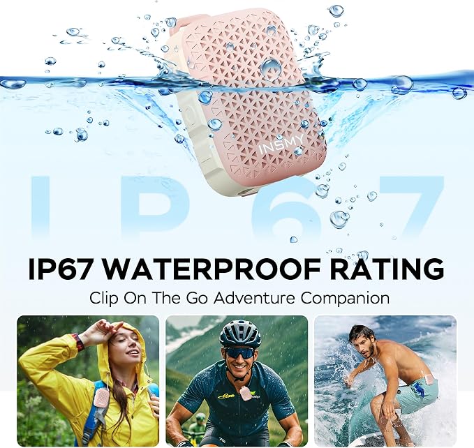 INSMY Wearable Bluetooth Speakers, IP67 Waterproof, Clip-On Portable Small - Image 2