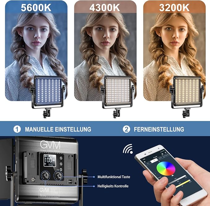 GVM 800D RGB Led Video Light, 40W Photography Lighting Led Panel Light - Image 8