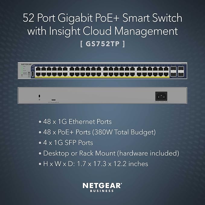 NETGEAR 52-Port PoE Gigabit Ethernet Smart Switch - Image 2