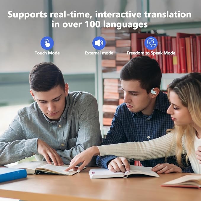 AI Open Ear Earbuds Translation Headphones, Real-Time 2-Way Language Translator - Image 8