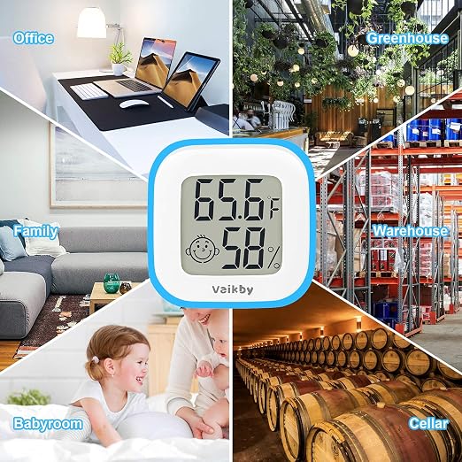 Vaikby Indoor Thermometer 2Pack, Humidity Gauge Meter Digital Hygrometer Room - Image 8