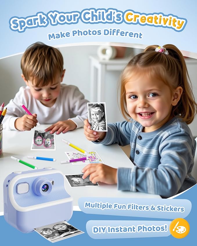 Instant Camera, Front Rear Dual Selfie Kids Camera - Image 5