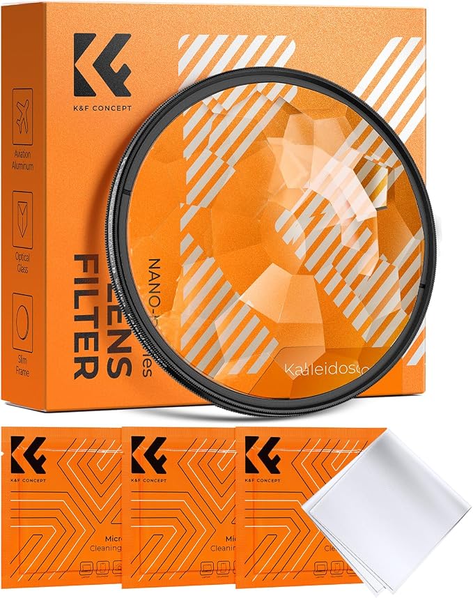 K&F CONCEPT 67mm Kaleidoscope Filter, Special Effects Filter Prism Crystal Glass by KFCONCEPT