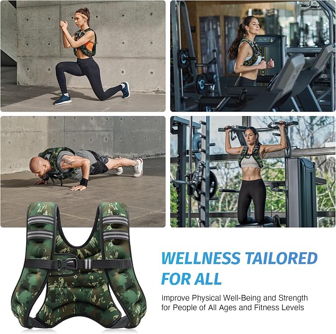 ZELUS Weighted Vest, 6lb/8lb/12lb/16lb/20lb/25lb/30lb Weight Vest - Image 6