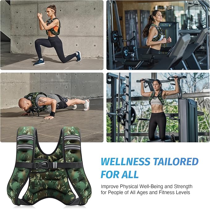 ZELUS Weighted Vest, 6lb/8lb/12lb/16lb/20lb/25lb/30lb Weight Vest - Image 6