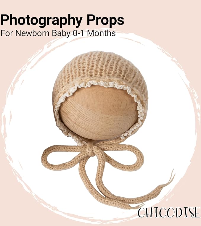 Newborn Photography Props Wraps & Ruffle Edge Bonnet - Image 6