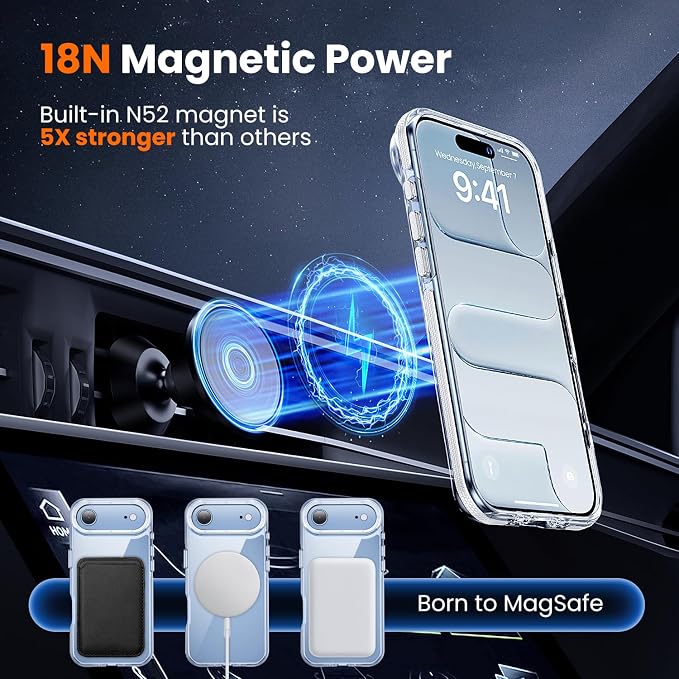 toushion 3 in 1 for iPhone Air Case Clear Bumper, Fits MagSafe, Shockproof - Image 4