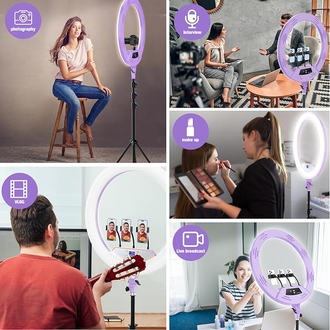 22"Ring Light with Stand, Ring Light Tripod - Image 4