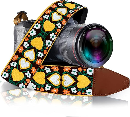 Art Tribute Camera Strap for DSLR Cameras, Woven Webbing Heart Design Shoulder by ArtTribute