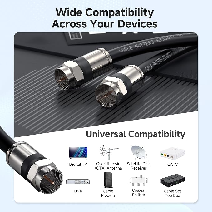 Cable Matters RG6 Coaxial Cable - 15ft - Image 5