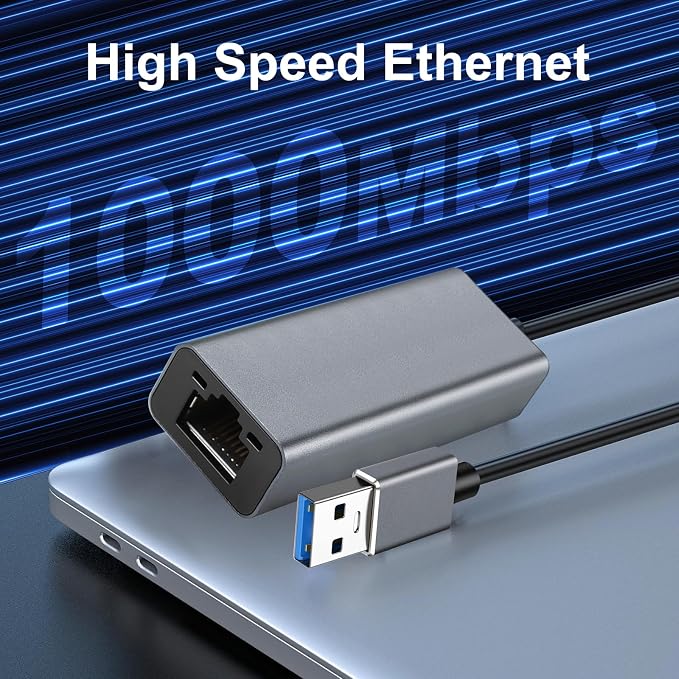 USB to Ethernet Adapter, Portable 1-Gigabit Network Hub, 10/100/1000 Mbps - Image 3