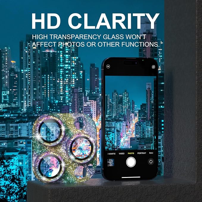 Choiche for iPhone 14 Pro/iPhone 14 Pro Max Camera Lens Protector, Bling Camera - Image 6