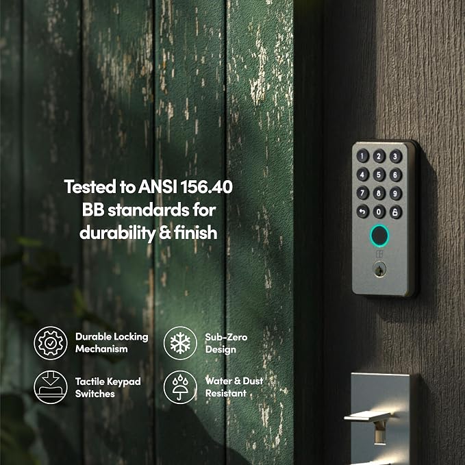 igloohome Deadbolt Go Smart Lock w/Fingerprint, Digital Keys, Remote PIN Codes - Image 9