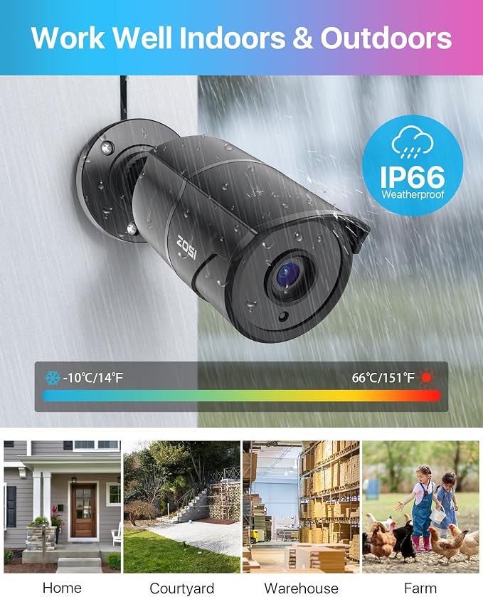 ZOSI 4 Pack 1080p Home Security Cameras - Image 4