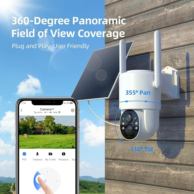 4G LTE Cellular Security Camera, No Wifi Security Camera, 2.5K Solar Camera - Image 6