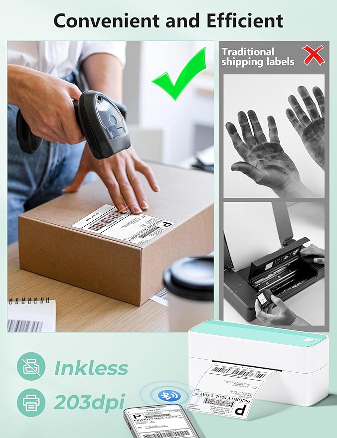 Phomemo Bluetooth Thermal Shipping Label Printer, 241BT Wireless Thermal Label - Image 4