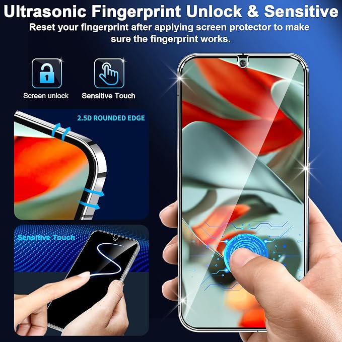 letosan 3 Pack for Google Pixel 9 Pro XL Screen Protector Tempered Glass + 3 - Image 3