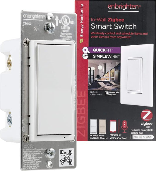 Enbrighten Zigbee Smart Light Switch, QuickFit & SimpleWire, Pairs Directly by Enbrighten