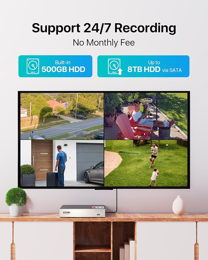 ZOSI 1080P Home Security Camera System - Image 7