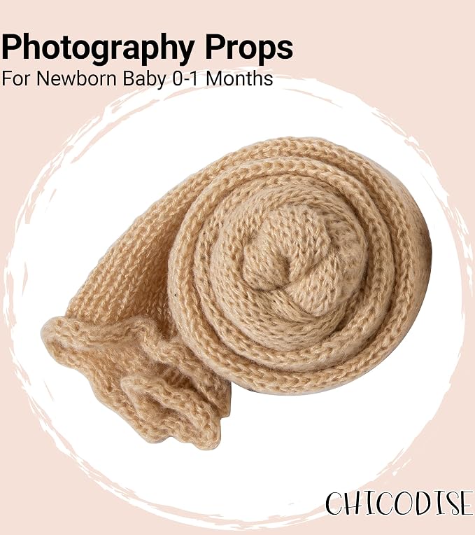Newborn Photography Props Wraps & Ruffle Edge Bonnet - Image 5