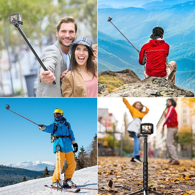 AKASO 49.2"/120cm Extendable Selfie Stick and a Tripod Stand Action Camera - Image 6