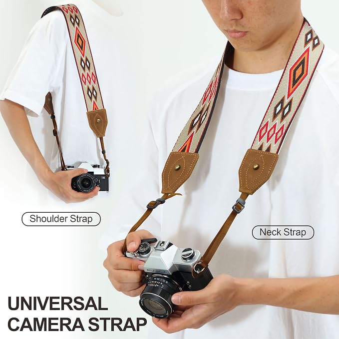 Padwa Lifestyle 2" Wide Classic Crazy Horse Art Cowhide Head Cotton Camera - Image 3