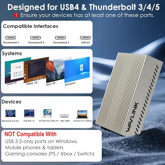 WAVLINK USB4 to 10Gbps Ethernet Adapter, USB-C to 10G Ethernet Network Adapter - Image 5