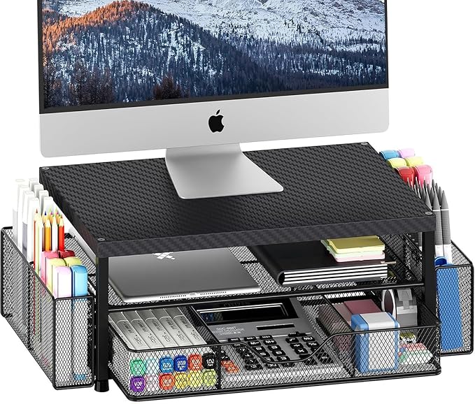 OPNICE Desk Organizer and Accessories, 2-Tier Computer Monitor Stand by OPNICE