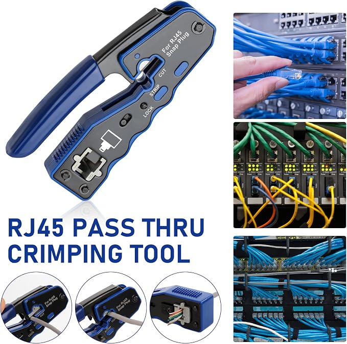 RJ45 Crimp Tool Kit Pass Thru Ethernet Crimper - Image 3