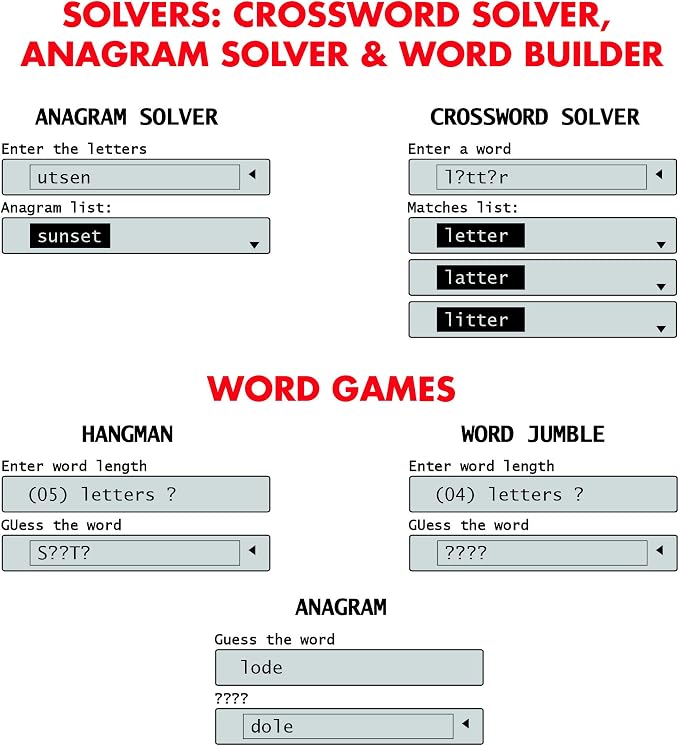 Lexibook DC753EN Electronic Pocket Spellchecker, Conjugation, Anagram Solver - Image 7