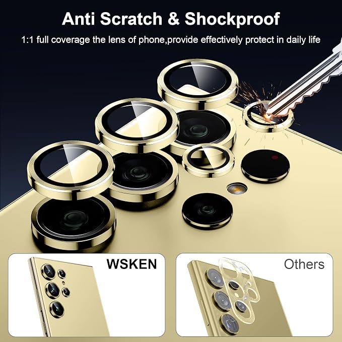 WSKEN for Samsung Galaxy S24 Ultra Camera Lens Protector, Ultra Thin Scratch - Image 3