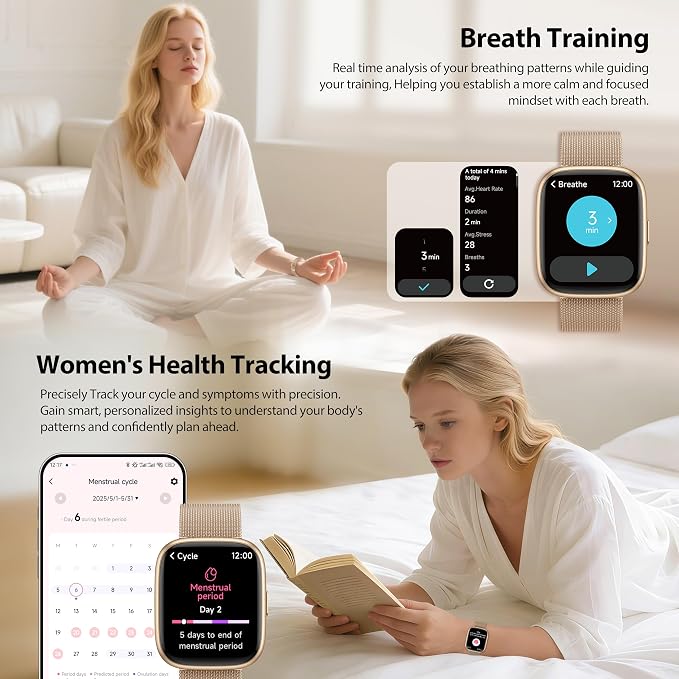 Smart Watch for Women with Alexa Built-in, 1.83" HD Touchscreen Fitness Tracker - Image 3